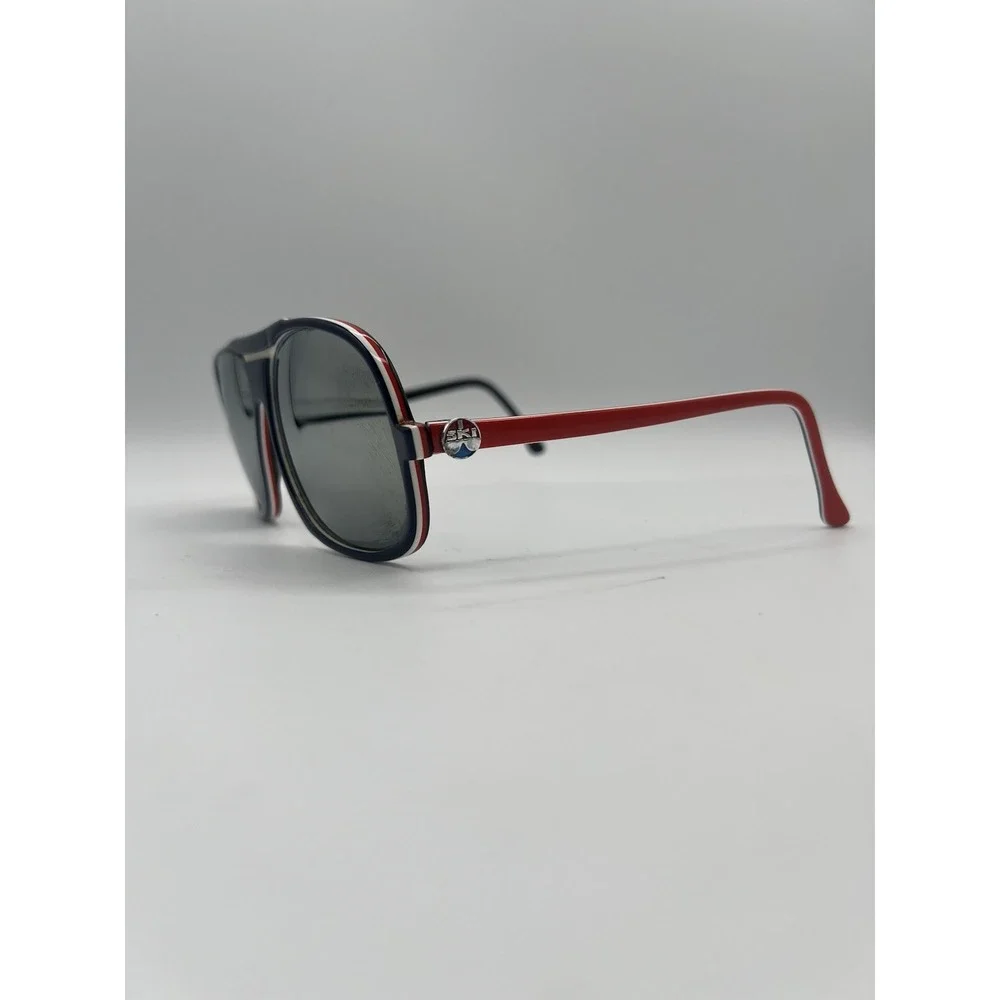 VINTAGE I SKI SUMMIT RED WHITE BLUE MIRRIORED‎ AVIATOR SUNGLASSES 56 10 140